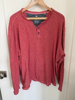 Tommy Bahama Men's XL Long Sleeve Polo Shirt - Light Red